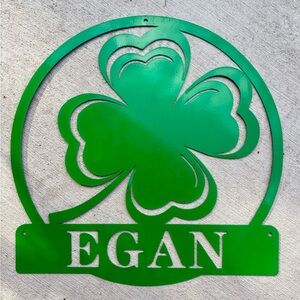 EGAN SHAMROCK MONOGRAMMED METAL SIGN WALL DECOR